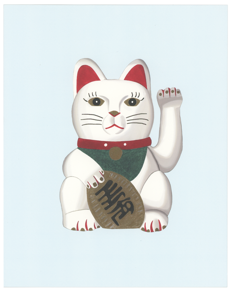 Lucky Cat Art Print – Good Postage